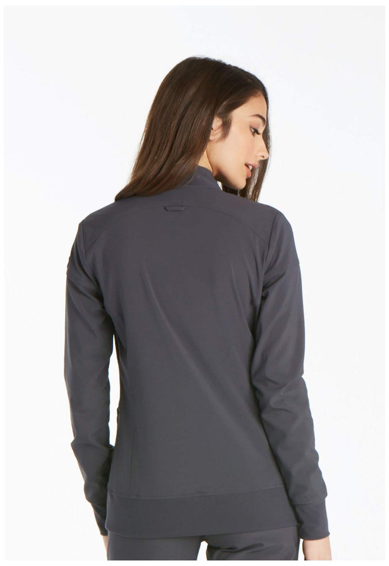 Cherokee iFlex CK303 Zip Front Warm-Up Jacket Pewter M - Image 4